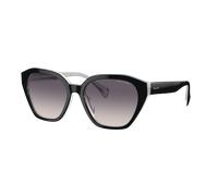 Ralph Femme Sunglass RA5315U - Couleur du Monture: Shiny Black On Opal Grey, Couleur de Lentille: Gris foncé dégradé Rose