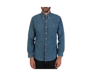 Ralph Lauren - Button Down Shirt Custom Fit - Homme - Chemises - Bleu - Taille: XL