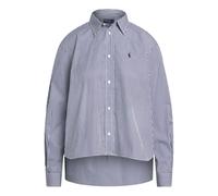 Ralph Lauren - Cropped Boxy Striped Cotton Shirt - Femme - Blouses et Chemises - Bleu - Taille: 40 FR