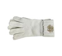 Ralph Lauren - Gants en maille côtelée brodés du logo - Femme - Accessoires - Beige - Taille: ONE Size