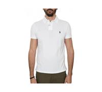Ralph Lauren - Polo en maille coupe ajustée personnalisée - Homme - Tops - Blanc - Taille: 2XL