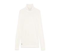 Ralph Lauren - Pull à Col Roulé Écru en Tricot Fin avec Bordure Côtes - Femme - Pulls - Beige - Taille: 36 FR