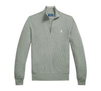 Ralph Lauren - Pull en maille piquée de coton avec fermeture éclair au quart - Homme - Pulls - Vert - Taille: S