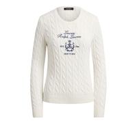 Ralph Lauren - Pull en maille torsadée à écusson brodé - Femme - Pulls - Blanc - Taille: 40 FR