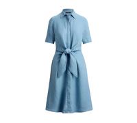Ralph Lauren - Robe chemise mi-longue en lin - Femme - Robes - Bleu - Taille: 40 FR