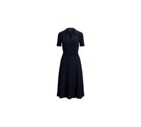 Ralph Lauren - Robe en maille côtelée à boutons - Femme - Robes - Bleu - Taille: 40 FR