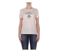 Ralph Lauren - T-shirt en maille micro-modale Pima - Femme - Tops - Beige - Taille: 42 FR