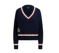 Ralph Lauren Pull-over Tedurph manches longues Bleu marine/bordeaux/blanc Taille XS