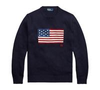 Ralph Lauren, Femme, Pulls, Bleu, Taille: 40 FR The Iconic Flag Sweater