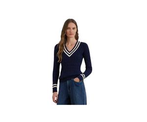 Ralph Lauren - Vesta V-neck Tricots - Femme - Pulls - Bleu - Taille: 38 FR