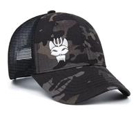 RALSPEC Casquette de baseball noire camouflage US Navy Seal Team Six en maille/snapback Tactical Seals Trident Airsoft, camouflage noir, M/L