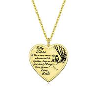 Ralukiia Collier porte-clés avec inscription « To My Niece » de la part de Aunt Uncle, Pooh Bear Porcinet - Bijoux cadeaux pour nièce, pendentif en forme de cœur inspirant pour filles de la part de