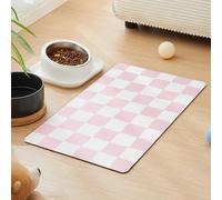 Ralxion Tapis d'alimentation à carreaux pour chien, tapis absorbant pour gamelle de nourriture et d'eau, distributeur, mangeoire, rétro esthétique, napperon pour chiens, chats, chiots, 40,6 x 61 cm