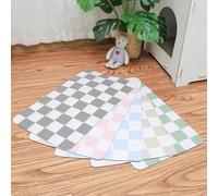 Ralxion Tapis d'alimentation à carreaux pour chien, tapis absorbant pour gamelle d'eau et de nourriture pour chien, chat, chiot - Rétro moderne - Esthétique - Gris - 30,5 x 48,3 cm