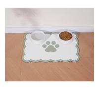 Ralxion Tapis d'alimentation festonné pour chien, tapis absorbant pour gamelle d'eau et de nourriture pour chien, distributeur, mignon, élégant, esthétique, Preppy vert sauge, set de table festonné