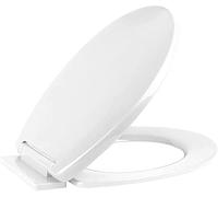 Ram® Abattant WC à fermeture douce avec libération rapide pour un nettoyage facile avec charnières réglables Blanc