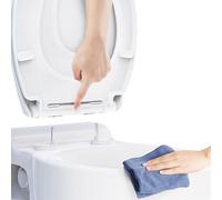 Ram® Abattant WC à relâchement rapide avec charnières et abattant en ABS blanc