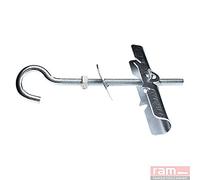 Ram - Cheville à Bascule avec Crochet, 6mm x 125mm, 70mm Parois Maxi, Gris, Boîte de 50