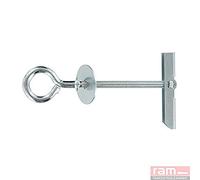 Ram - Cheville à Bascule avec Piton, 5mm x 70mm, 30mm Parois Maxi, Gris, Boîte de 10