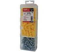 Ram - Cheville Aggrip avec Vis, Jaune, Boîte de 80