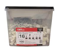 Ram - Clipeo Double avec Bagclip, 16mm, Blanc, Seau de 100