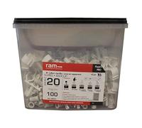 Ram - Clipeo Double avec Bagclip, 20mm, Blanc, Seau de 100