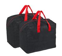 Ram® Lot de 2 grands sacs de rangement étanches pour décorations de sapin de Noël avec poignées et fermeture Éclair Noir