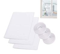 Ram® Lot de 3 moustiquaires pour fenêtre - 1,3 m x 1,5 m - avec 3 Rouleaux de Ruban adhésif - 10 mm de Large - Blanc