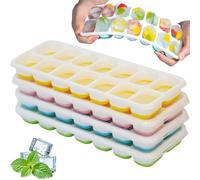 Ram® Lot de 4 bacs à glaçons en silicone empilables sans BPA Passe au lave-vaisselle