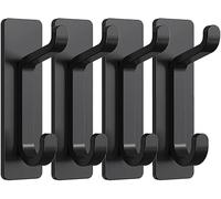 Ram Lot de 4 crochets adhésifs en acier inoxydable pour manteau, serviettes, bureau, salle de bain, 6 kg