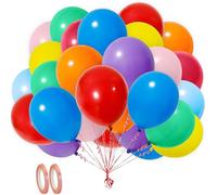 Ram Lot de 50 ballons en latex multicolores assortis pour fête prénatale, mariage, anniversaire 25,4 cm