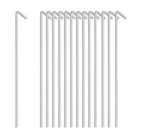 Ram® Lot de 50 piquets de Tente en Acier galvanisé 22,9 cm Argenté.