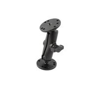 Ram Mount 1"" Ball Double Socket Arm W/2 2.5"" Round Bases - Amps Hole Pattern