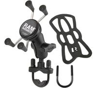 RAM MOUNTS Support de téléphone à bras court X-Grip® avec base à boulon en U pour guidon
