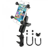 RAM MOUNTS Support de téléphone X-Grip® à bras moyen avec réservoir de frein/embrayage Base à boulon en U