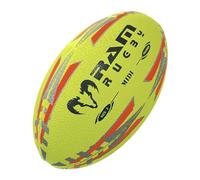 Ram Rugby Ballon de rugby Midi - Jaune fluo - Taille 2 (22 cm) - Rempli d'air selon la norme