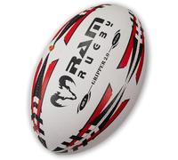 Ram Rugby Gripper 2.0 Ballon d'entraînement Angleterre n° 1 Cousu à la main Grip 3D pour un contrôle optimal du ballon avec pompe à double valve (rouge, taille 5)