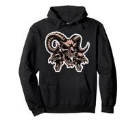 Ram Skull & Bird Skull Gothic Design - Squelette Corne Foncé Sweat à Capuche