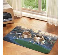 Ram Tapis d'alimentation en cuir absorbant pour chien et chat - Imperméable - Sans taches - Séchage rapide - Antidérapant - 60 x 40 cm