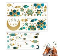 Ramadan Autocollant décoration Murale Autocollants de Ramadan & Eid Mubarak - Décoration Murale pour Ramadan, Fenêtre et Fête de Eid Mubarak - Autocollants pour les Étoiles, Moon Star Sticker