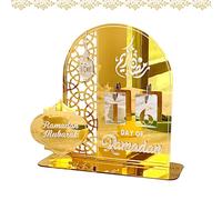 Ramadan Calendrier Décoration 2024, Calendrier de l'Avent Ramadan Acrylique, Eid Mubarak Calendrier de Compte à Rebours de 30 Jours, Calendrier Ramadan pour Enfants Eid Maison Decor (A-or)