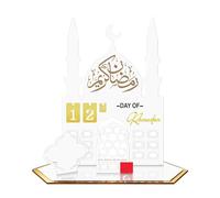 Ramadan Calendrier Décoration 2024, Calendrier de l'Avent Ramadan Acrylique, Eid Mubarak Calendrier de Compte à Rebours de 30 Jours, Calendrier Ramadan pour Enfants Eid Maison Decor (05)