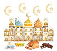 Ramadan calendrier sac en papier (rechargable), 30 pièces avec top ramadan calendrier sac cadeau, 1-30 ramadan numéro autocollant, islam DIY sac cadeau