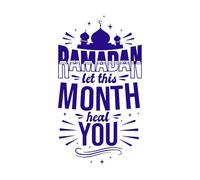 Ramadan, que ce mois vous guérisse, mois sacré du Ramadan Stickers muraux en vinyle 34x60.8cm Embellissement mural Bleu foncé