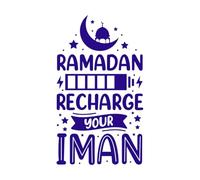 Ramadan, rechargez votre foi, religion musulmane, mois sacré, typographie Stickers artistiques en vinyle 47.6x82.2cm Stickers pour vitres Bleu foncé