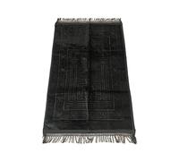 Ramadan24 Tapis de prière islamique - Tapis de prière musulmane rembourré épais doux - Lavable - Namaz avec motif islam oriental antidérapant - 80 x 120 cm (noir)