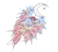 Ramadans - Perles phosphorescentes - Étoile et lune - Pompons à plumes - Attrape-rêves - Carillon à vent pour décoration d'intérieur