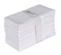 Ramanta Home Lot de 12 serviettes de table 100 % coton réutilisables pour un usage quotidien, fêtes, mariages, Thanksgiving, Noël, Halloween - Blanc - 45,7 x 45,7 cm
