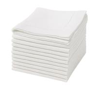 Ramanta Home Lot de 12 serviettes de table en coton texturé de qualité supérieure - Résistantes et réutilisables pour les mariages ou une utilisation quotidienne - Blanc - 45,7 x 45,7 cm