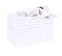 Ramanta Home Lot de 12 serviettes de table réutilisables en tissu 100 % coton pour salle à manger quotidienne, fêtes, mariages, printemps et Pâques - Blanc - 45,7 x 45,7 cm